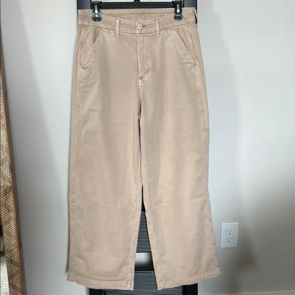 AE Women's Super hi rise baggy Wide Leg Short Length Pants - Picture 1 of 7